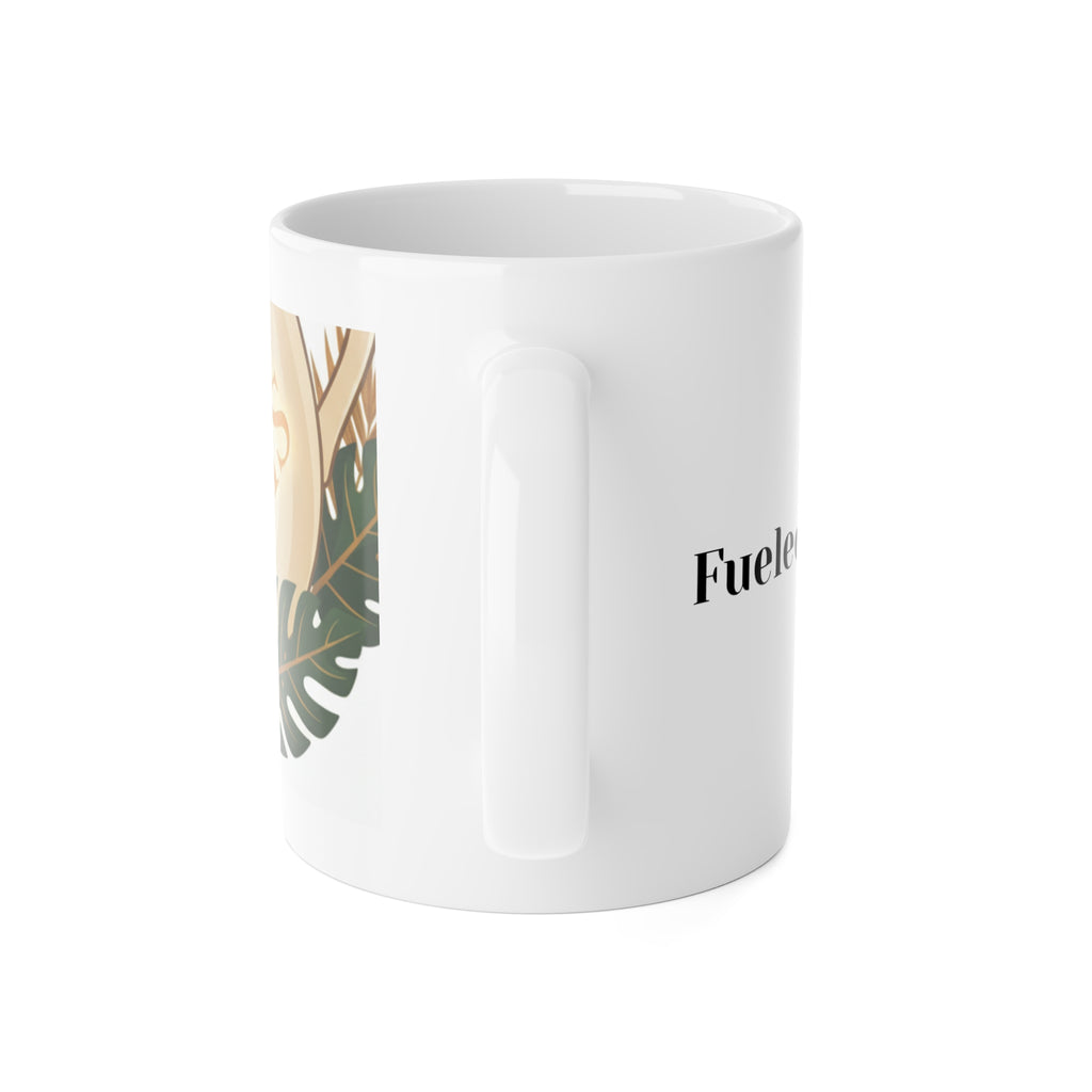 Fueled By Desire Ceramic Mug — 11oz Inspirational Coffee Cup with Tropical Accent