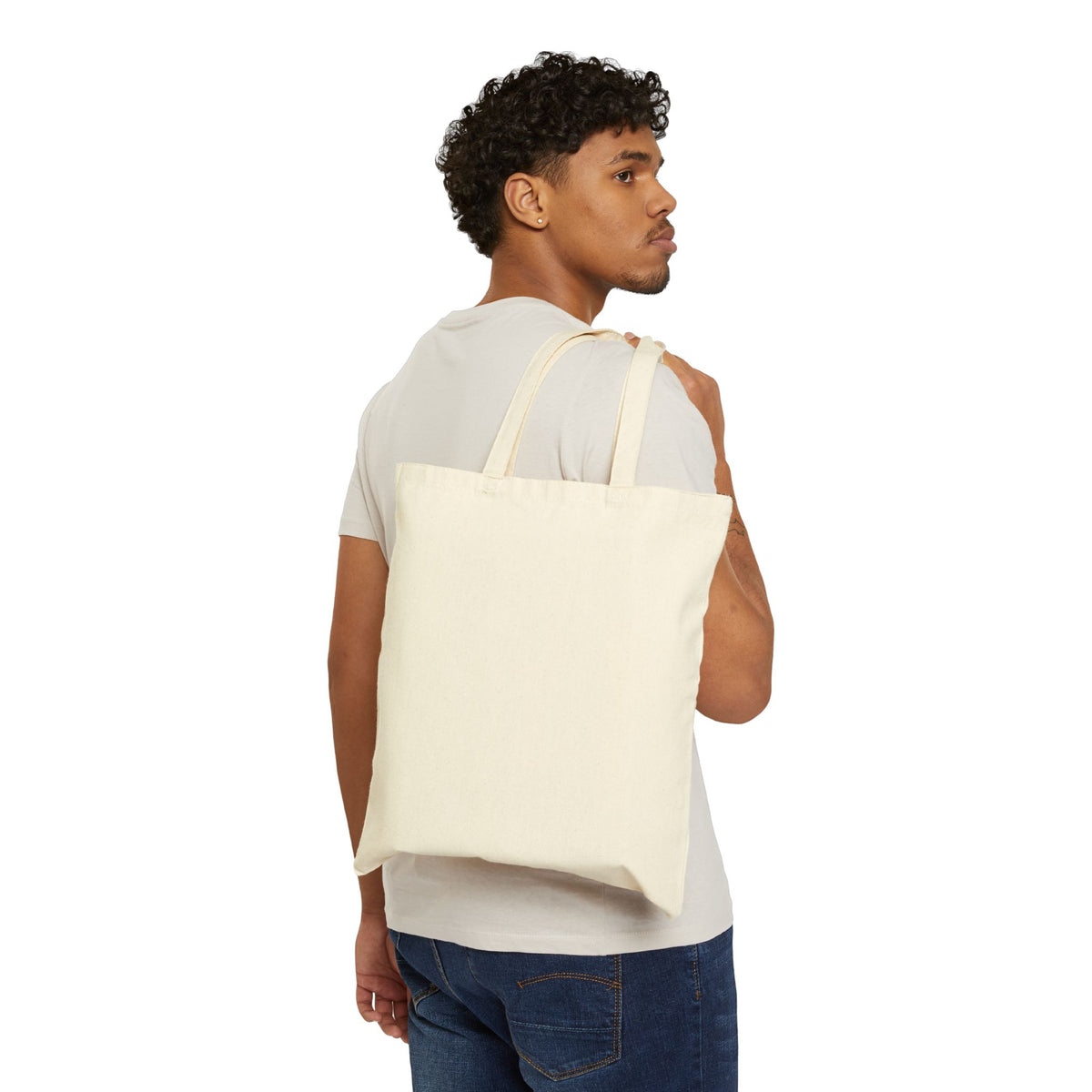 Tote Bag — "I Identify As A Problem" Funny Graphic Cotton Canvas Tote